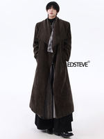 EDSTEVE's winter Korean-style long woolen coat, new Chinese-style retro lapel Chenille knee-length trench coat, niche thumbnail 7