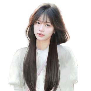 水母头假发女长发自然隐形日系姬发式公主切长直发仿真发丝全头套