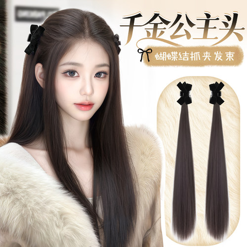 新款千金风蝴蝶结抓夹发束