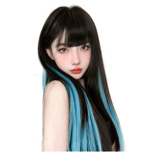 挑染假发片增发量蓬松仿真一片式长发挂耳染无痕彩色高层次接发片