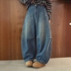 长裤 木易初见0495原创设计师款 复古文艺风宽松阔腿直筒加绒牛仔裤