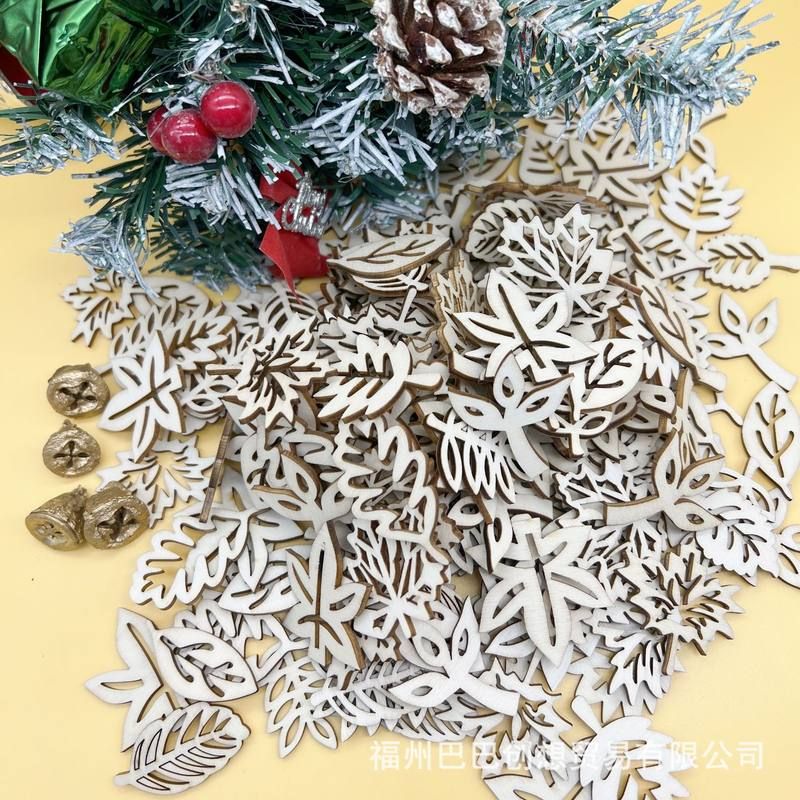 外贸跨境DIY树叶木片挂件婚礼派对装饰情人节礼物家居黄杨木艺