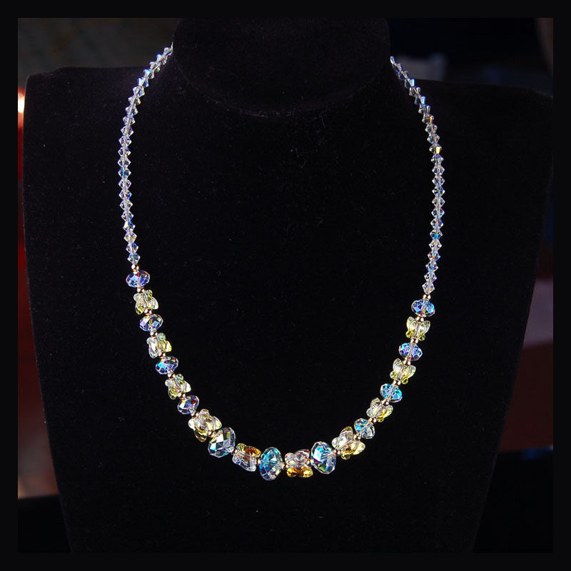 新款上市蝴蝶项链 锁骨链短款串珠饰品DIY奥地利水晶转运珠项链女