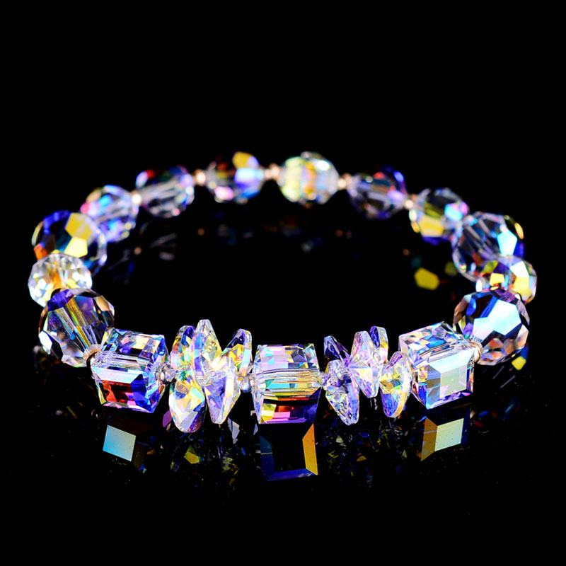 新款闪亮大气奥地利水晶手链女时尚高雅大气方糖手串情人节礼物