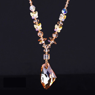 秋冬长款毛衣链女奥地利水晶原创设计大吊坠高端大气时尚风格网红