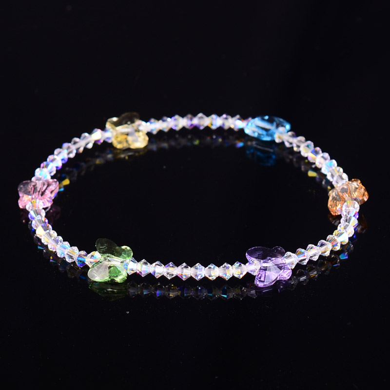 闪亮甜美可爱五彩蝴蝶奥地利水晶手链女2023年新款手串显白高级