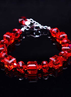 通透闪亮奥地利水晶方糖手链女