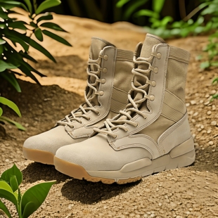 秋冬户外高邦登山鞋牛皮轻便透气徒步鞋男女款系带越野靴子