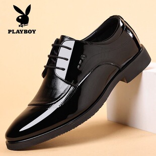 男士 系带结婚鞋 亮面2026新款 德比鞋 真皮商务休闲正装 花花公子皮鞋