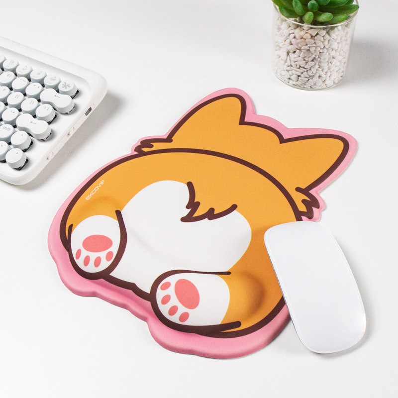 立体可爱柯基鼠标垫护腕exco女生大号护腕手托鼠标手垫动漫萌物