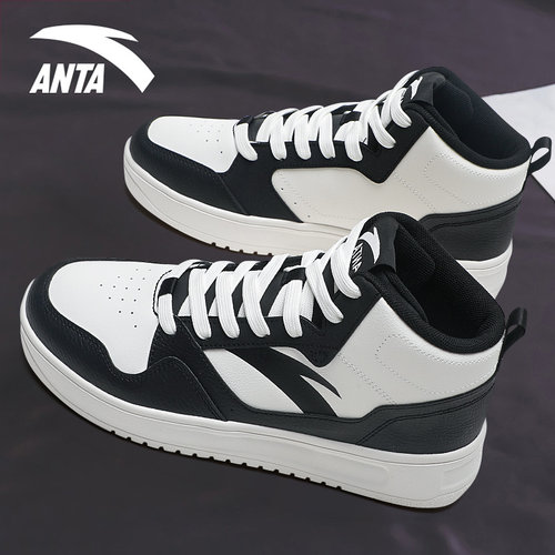 安踏高帮鞋男aj板鞋百搭潮鞋休闲