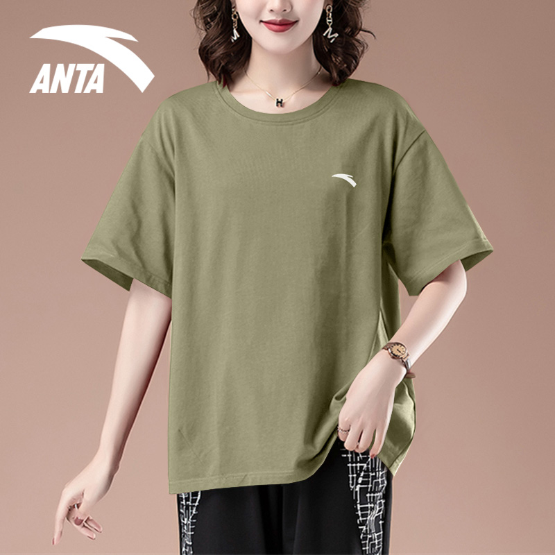 安踏冰丝t恤女短袖休闲中年妈妈