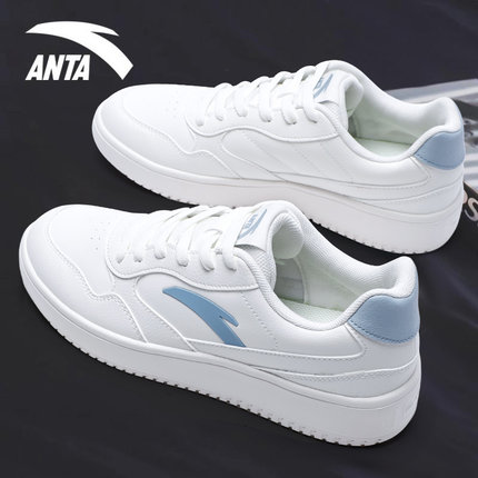 安踏轻程板鞋男鞋2025新款白色休闲鞋男生运动鞋子低帮潮流小白鞋