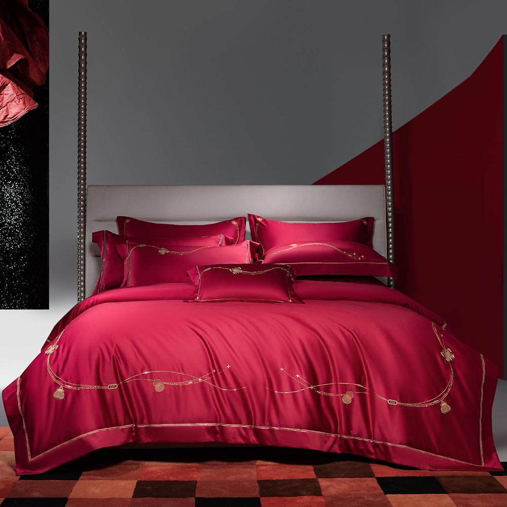 高端140支长绒棉结婚四件套婚嫁