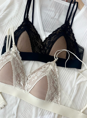 chu口单！品质赞！精致法式三角杯！双肩带美背蕾丝文胸25新夏女