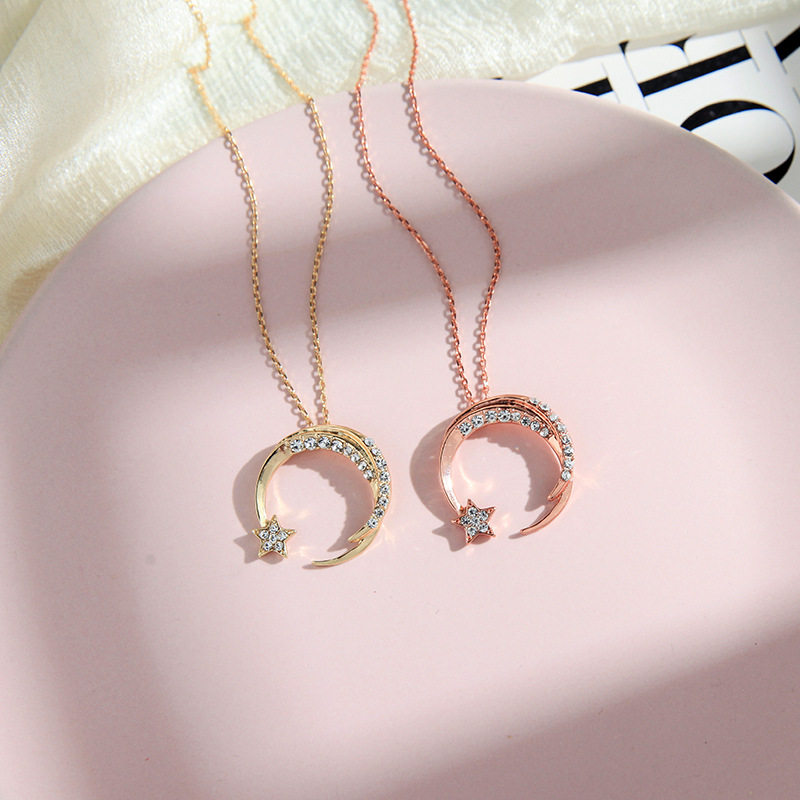 项链ins冷淡风网红潮超仙仙女星月简约吊坠女颈链宝石气质锁骨链