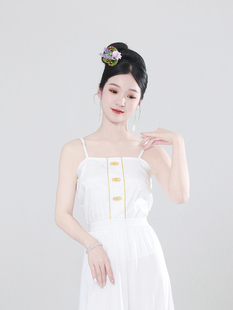 福鹿记[小隐]山茶白主腰明制汉元素抹胸吊带暗纹朱红柔软纯棉里衬