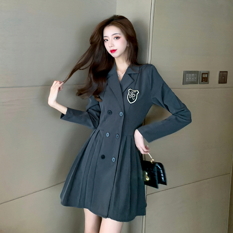 Early spring 2021 new waist French style Hepburn style suit skirt