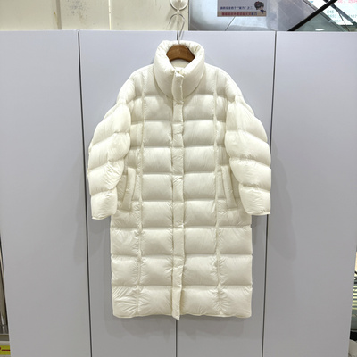 ASSIE AEY757欧洲站2025冬时尚百搭立领高端长款泡芙白鹅绒羽绒服