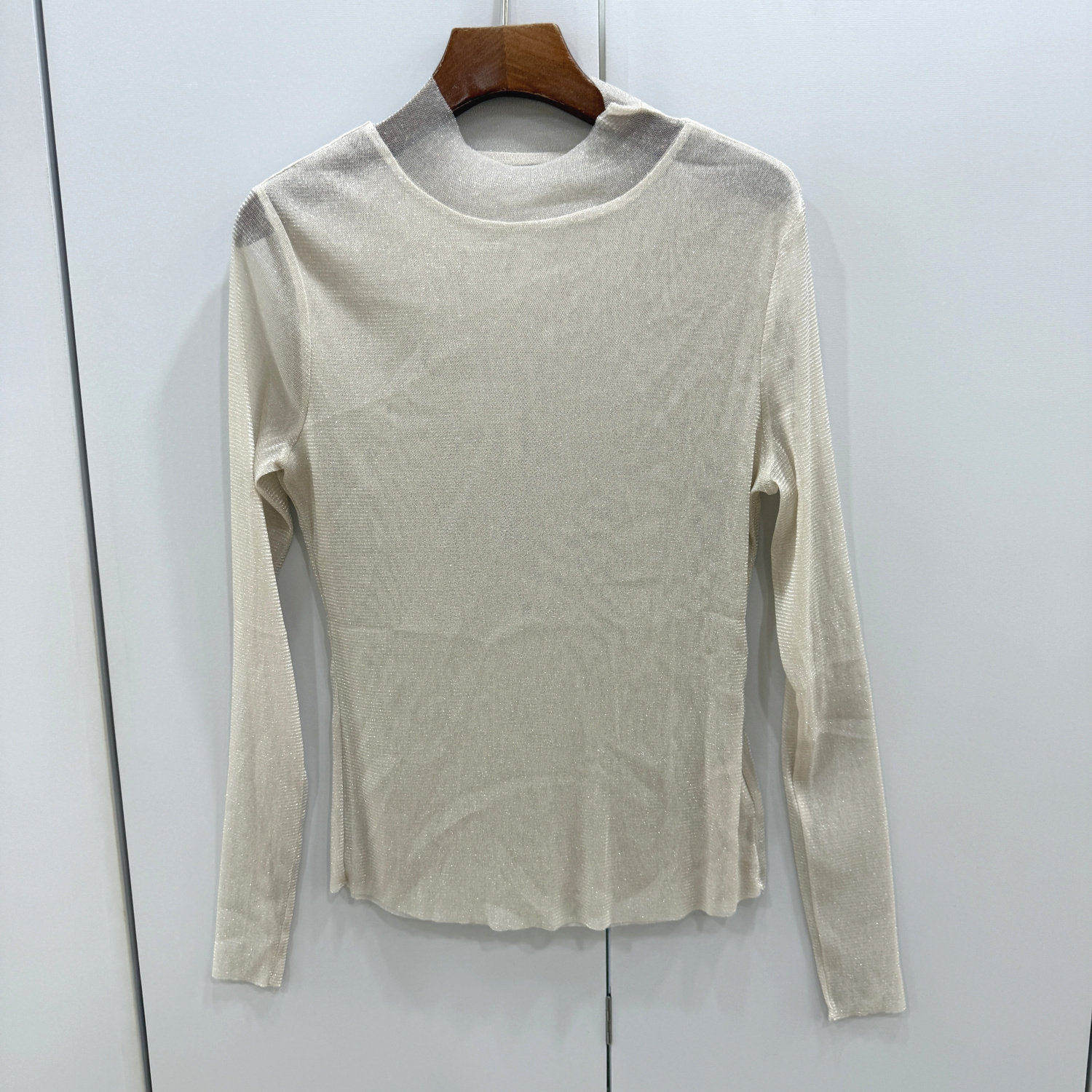 JD763欧洲站2026春款时尚立领修身弹力亮丝网纱微透打底上衣T恤女,女装/女士精品,T恤,淘宝优惠券,粉丝福利购,淘宝优惠卷