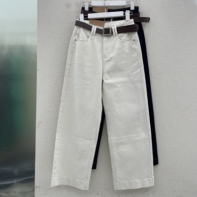 秋款HYFS JEANS红提子16018 16019牛仔裤女九分直筒裤棉弹烟管裤