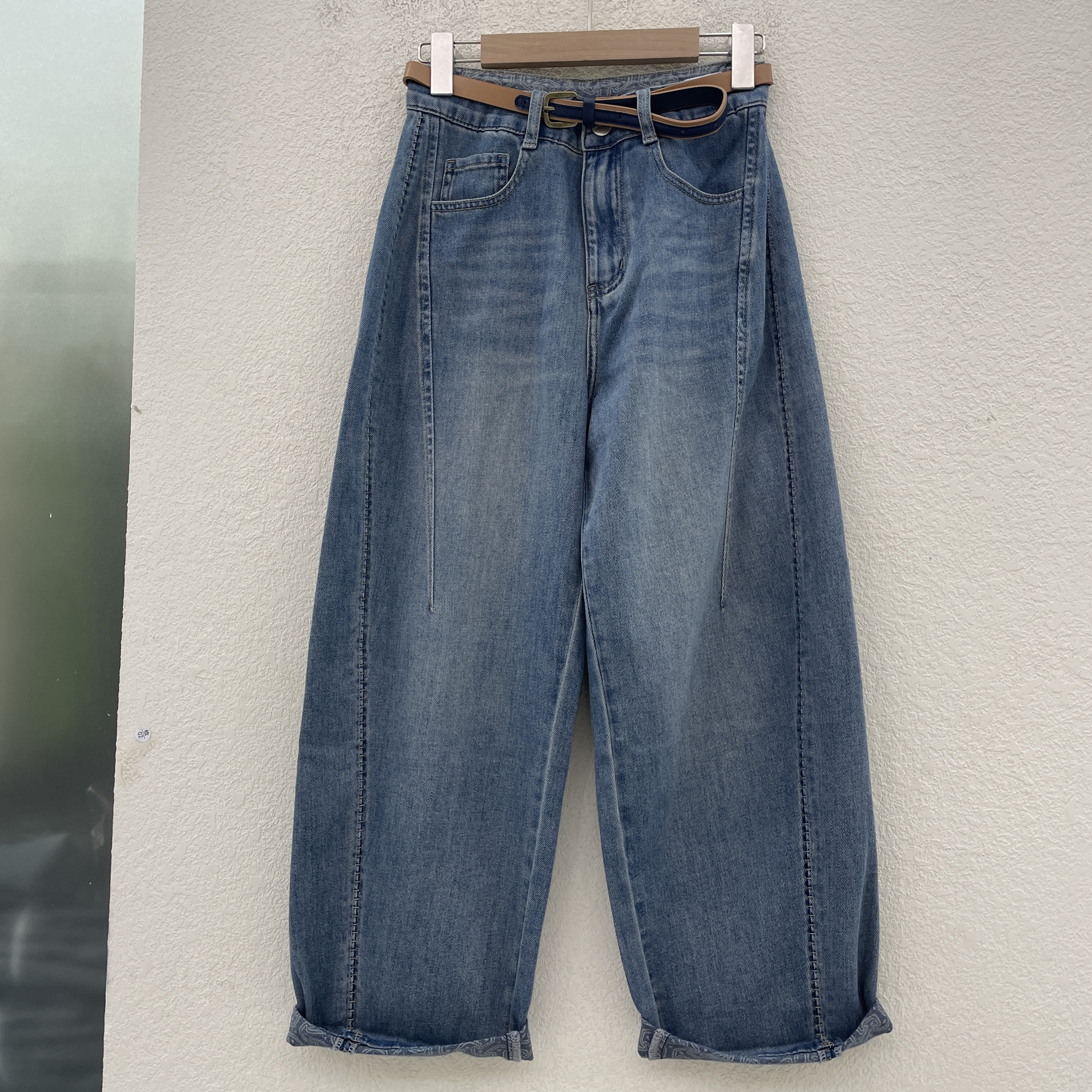 JEANS佐拿 芭度玄风10690牛仔裤女宽松弯刀裤夏款男友裤哈伦2025