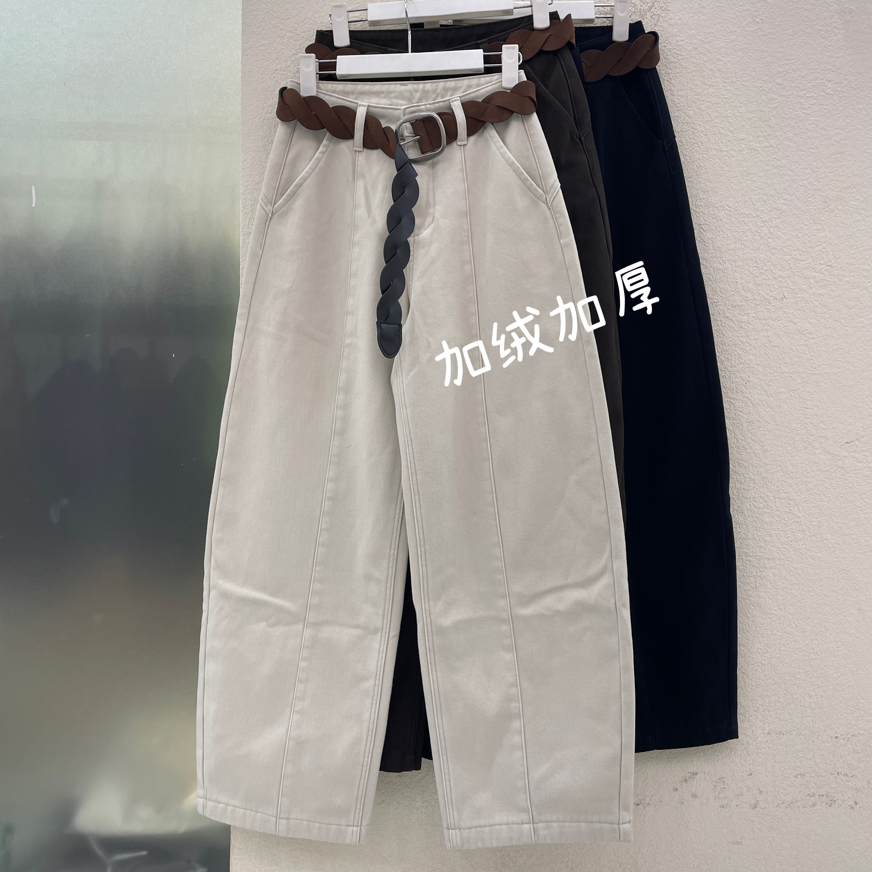 Q FASHION JEANS佐拿 芭度玄风61036 61037 61033女厚绒弯刀裤冬