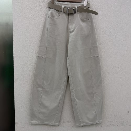 JEANS欧货61201休闲弹力杏色高腰弯刀裤女显瘦阔腿长裤2026夏款
