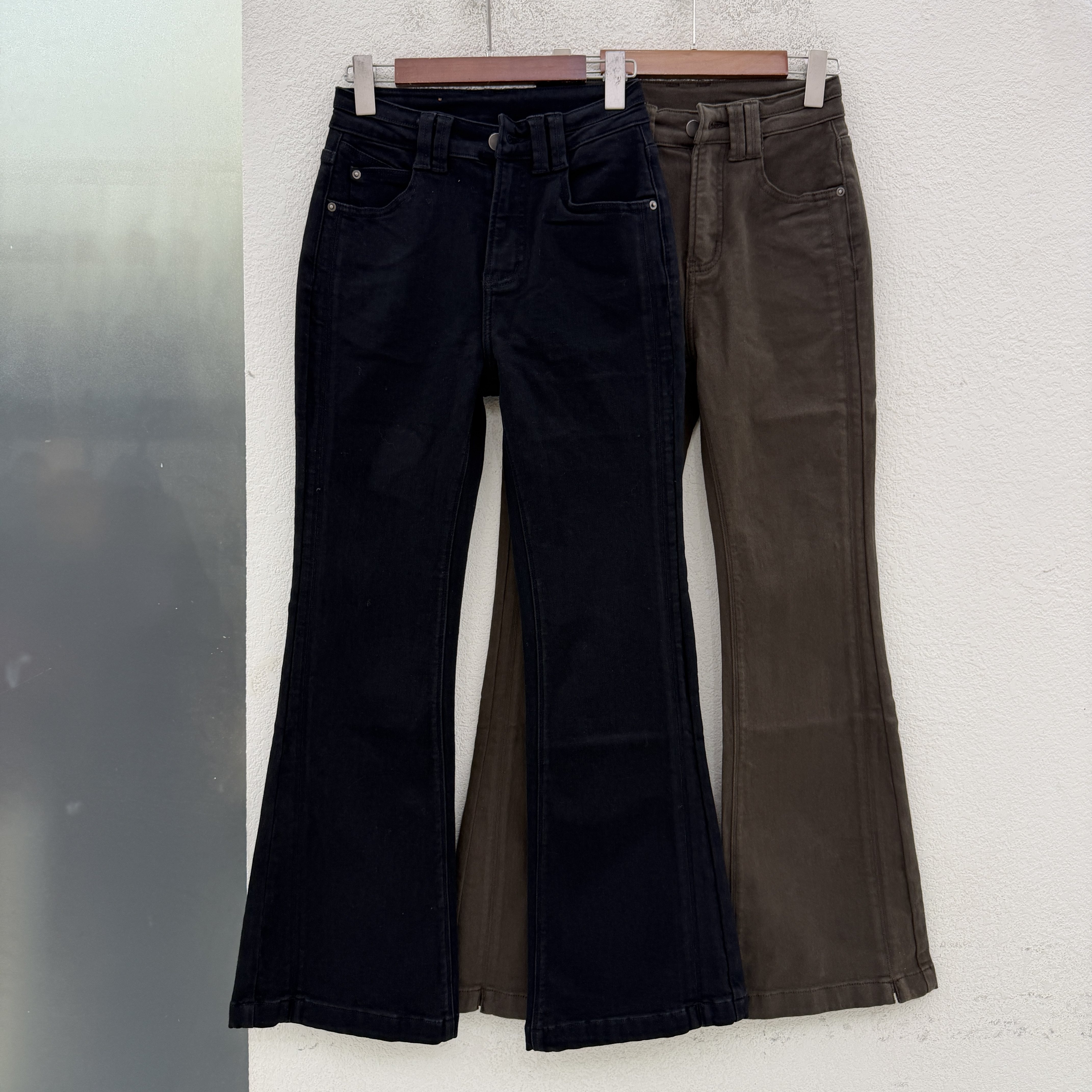 JEANS绿青蛙2698 2716弹力高腰修身显瘦小微喇裤拖地牛仔长裤女秋