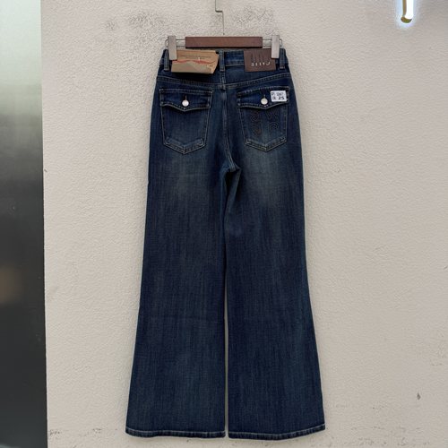 JEANS秋季新款金蚂蚁S26617蓝色修身弹力显瘦百搭牛仔喇叭长裤