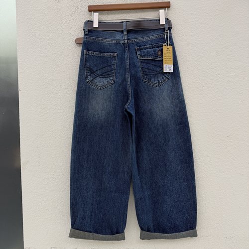 2026秋款N FASHION JEANS韩酷莱5577牛仔裤女高腰磨破刺绣九分裤