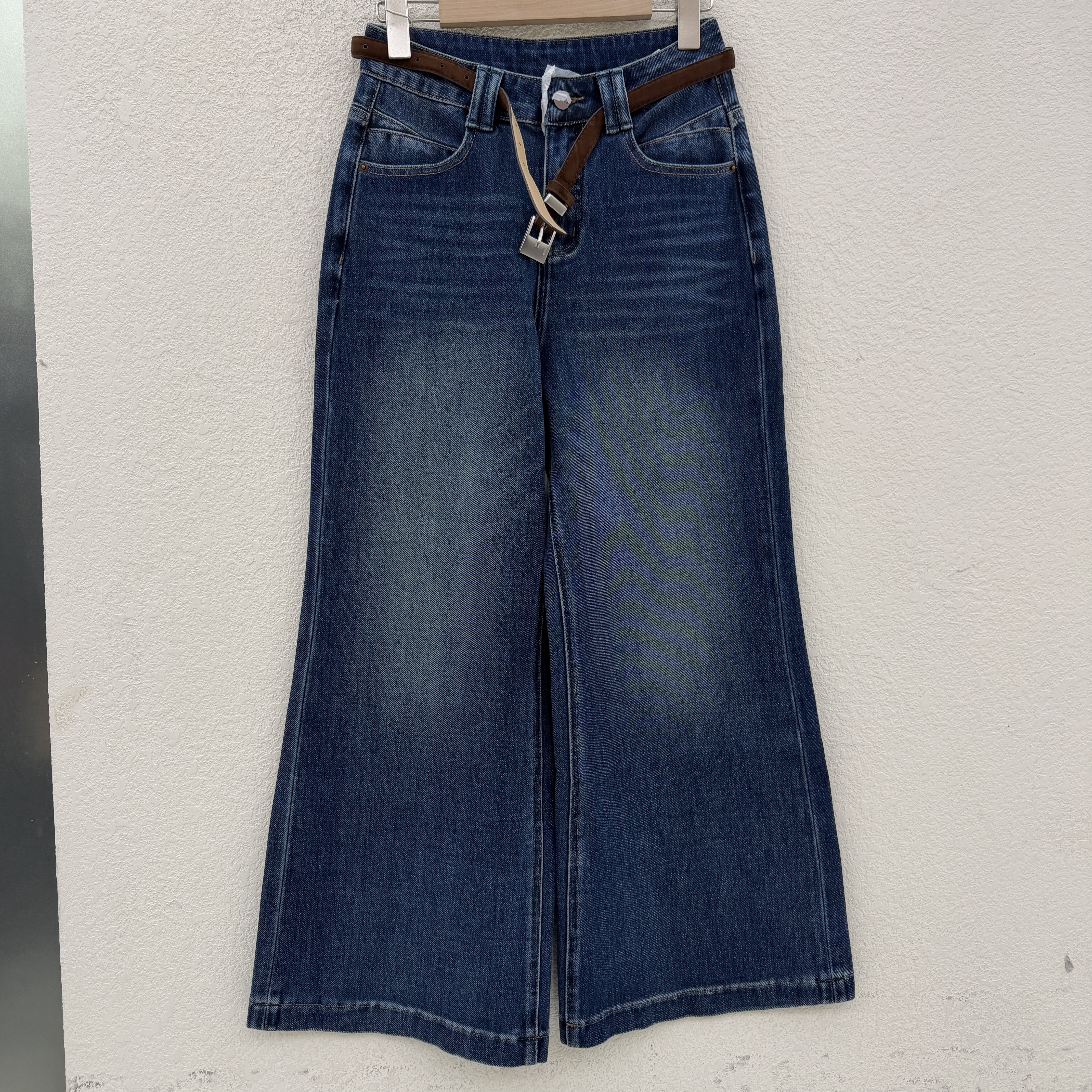 2026秋款N FASHION JEANS韩酷莱5536牛仔裤女高腰九分阔腿喇叭裤