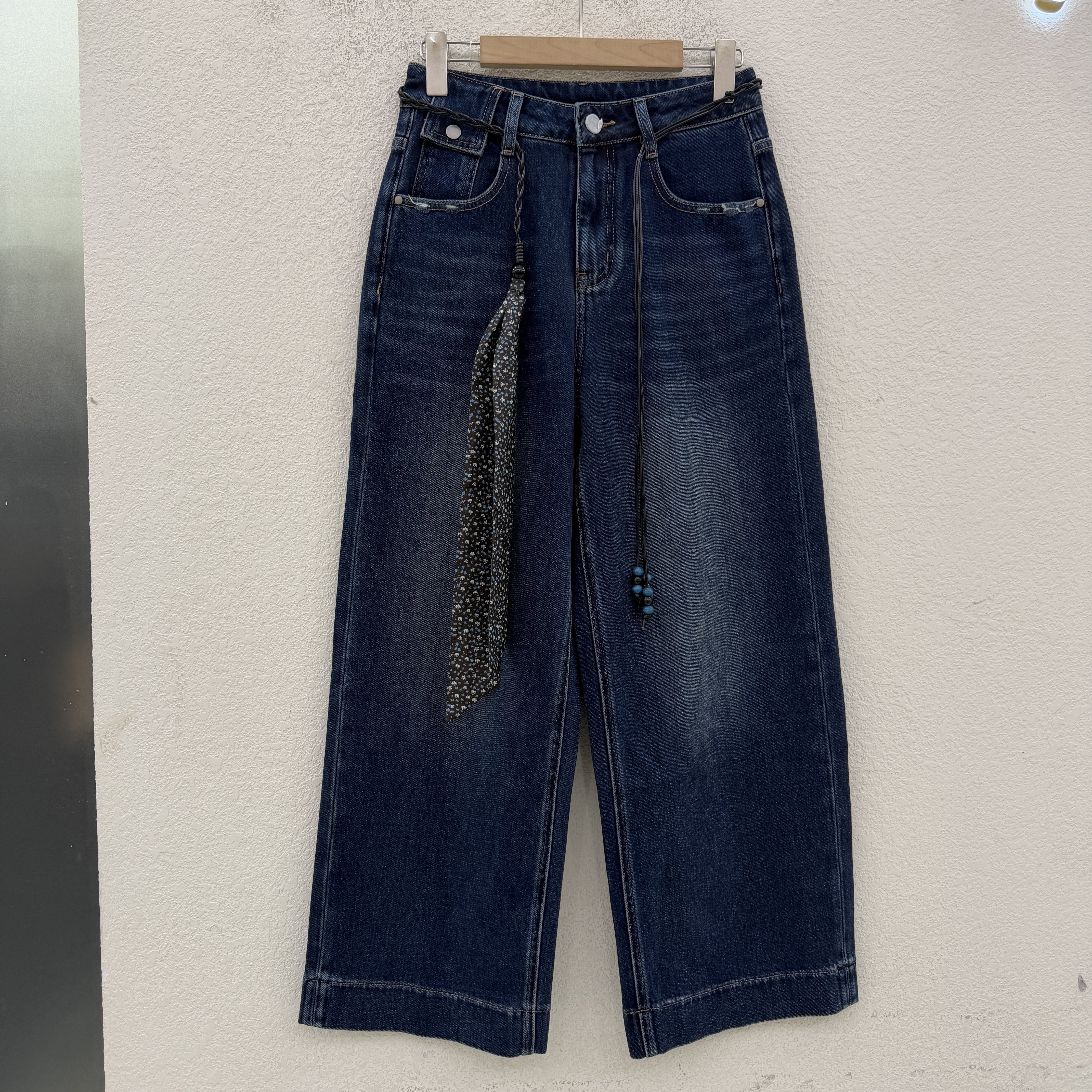 CC JEANS2676欧货高腰显瘦九分直筒裤女百搭四面弹赫本裤2026秋款