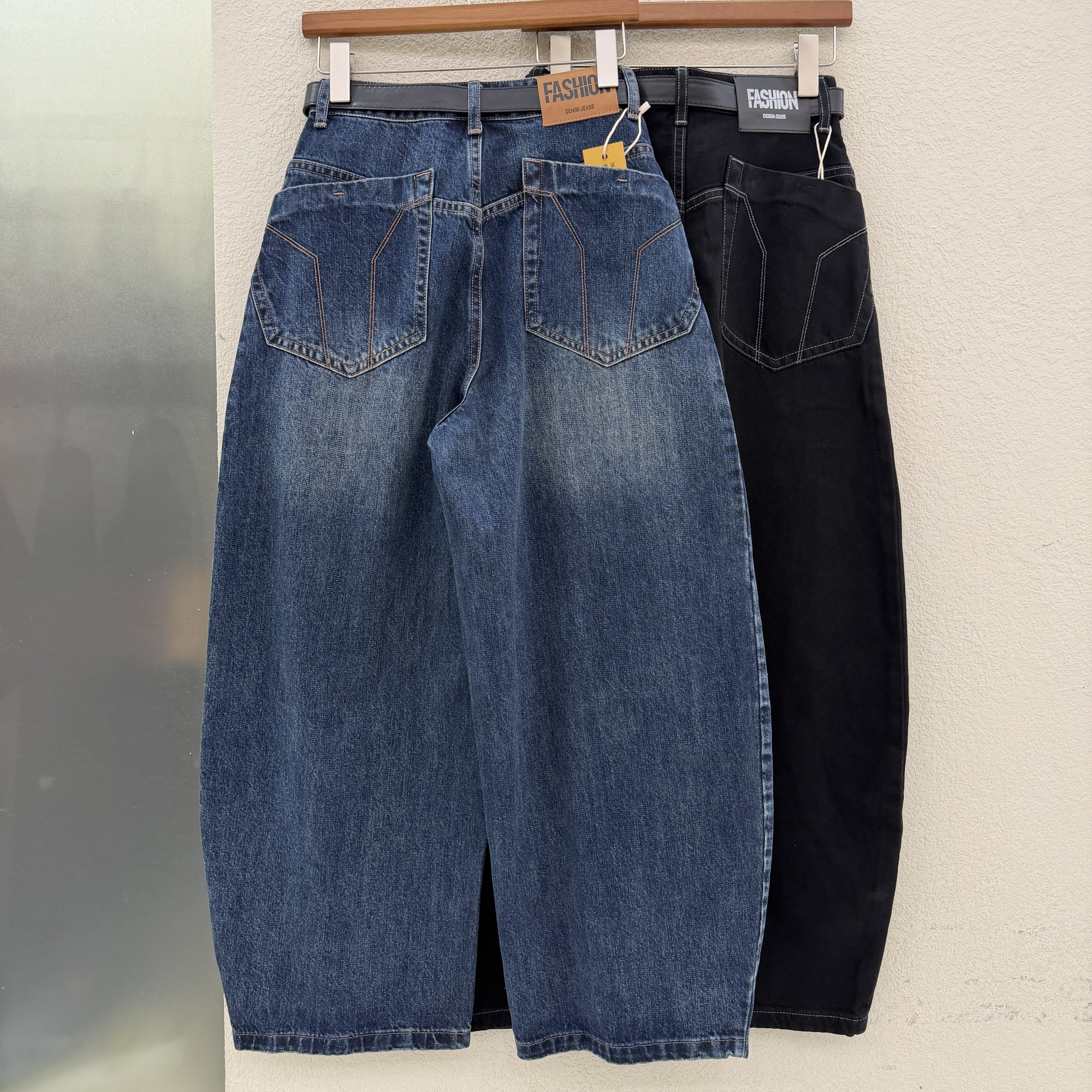 秋款N FASHION JEANS韩酷莱5560 5571牛仔裤女弯刀裤高腰皮标裤子