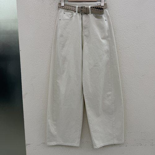 Q FASHION JEANS欧货61216牛仔裤女高腰显瘦杏色弯刀裤