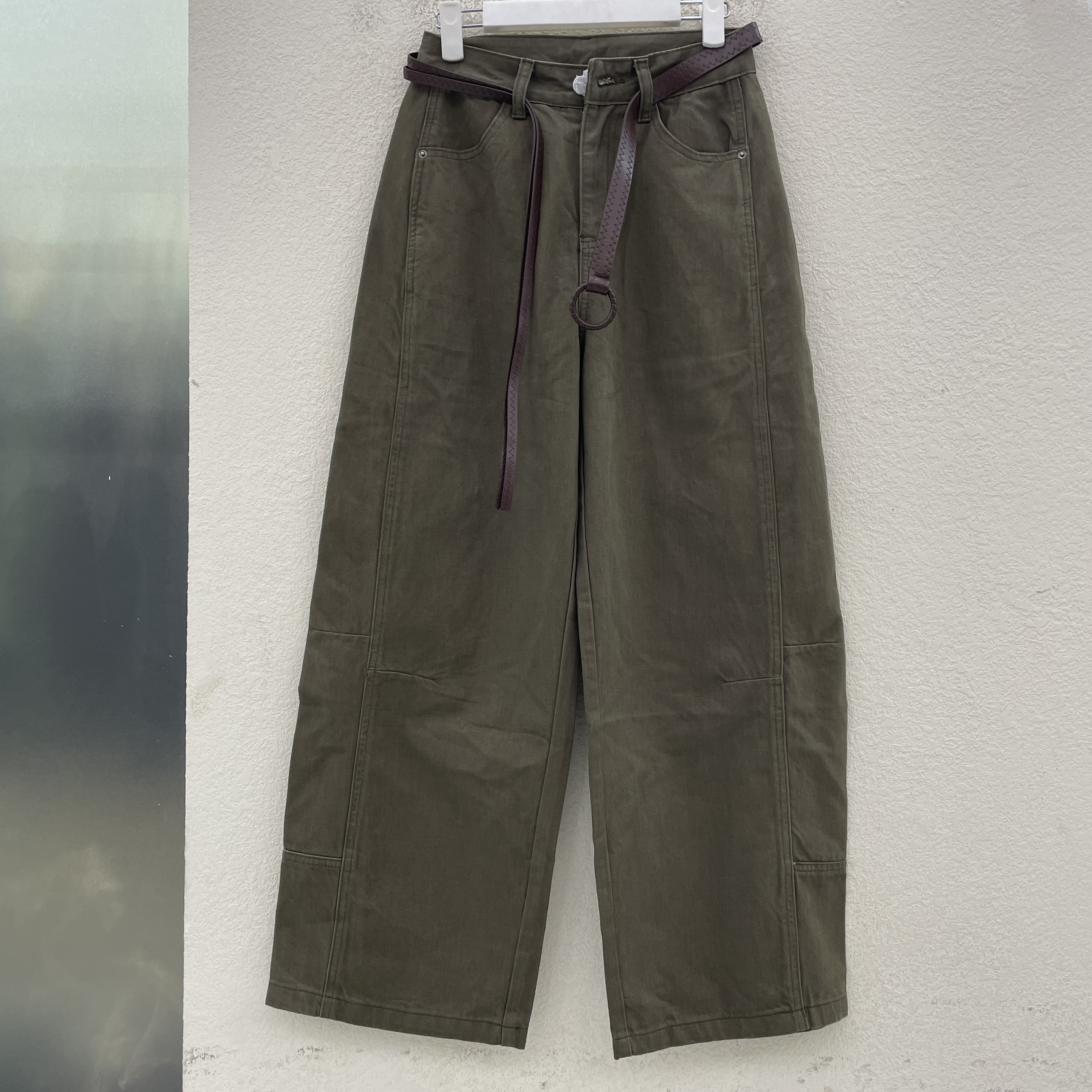 JEANS金蚂蚁8903牛仔裤女欧货时尚百搭高腰弯刀裤压线垂感香蕉裤