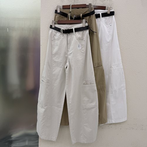 春夏欧货JEANS绿青蛙6360牛仔裤女高腰休闲工装裤镰刀阔腿裤2026