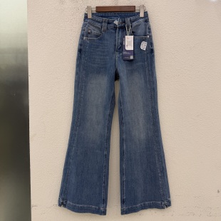 2026 高腰女牛仔裤 JEANS春新款 绿青蛙6160欧货复古显瘦百搭筒喇裤