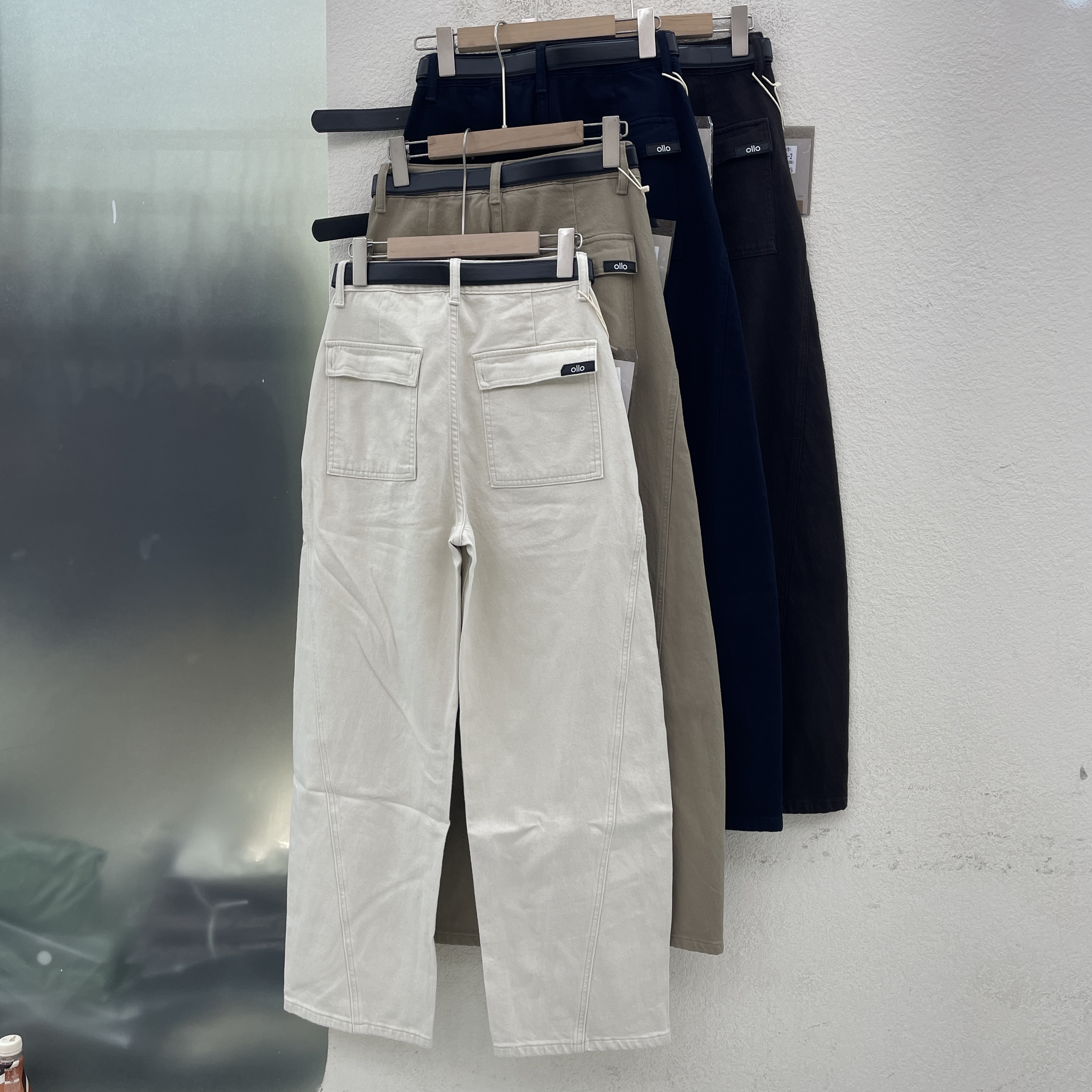JEANS阿凡牛5292牛仔裤女高腰字母弯刀裤垂感拖地香蕉裤潮5315冬