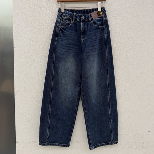 2026秋款N FASHION JEANS韩酷莱5595牛仔裤女高腰皮标绣花弯刀裤