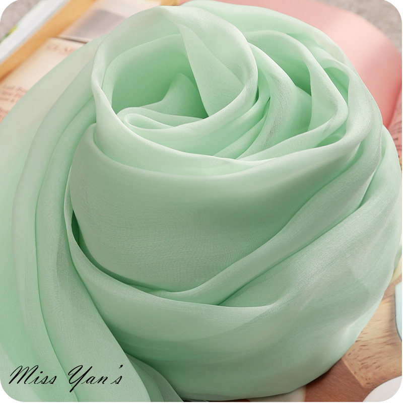 薄荷色100%桑蚕丝丝巾长款真丝围巾女春秋冬夏季百搭薄款披肩纱巾,服饰配件/皮带/帽子/围巾,围巾/丝巾/披肩,淘宝优惠券,粉丝福利购,淘宝优惠卷