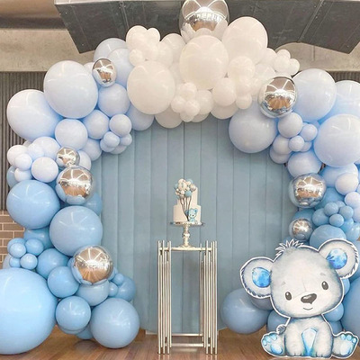 派对蓝色马卡龙周岁气球链生日