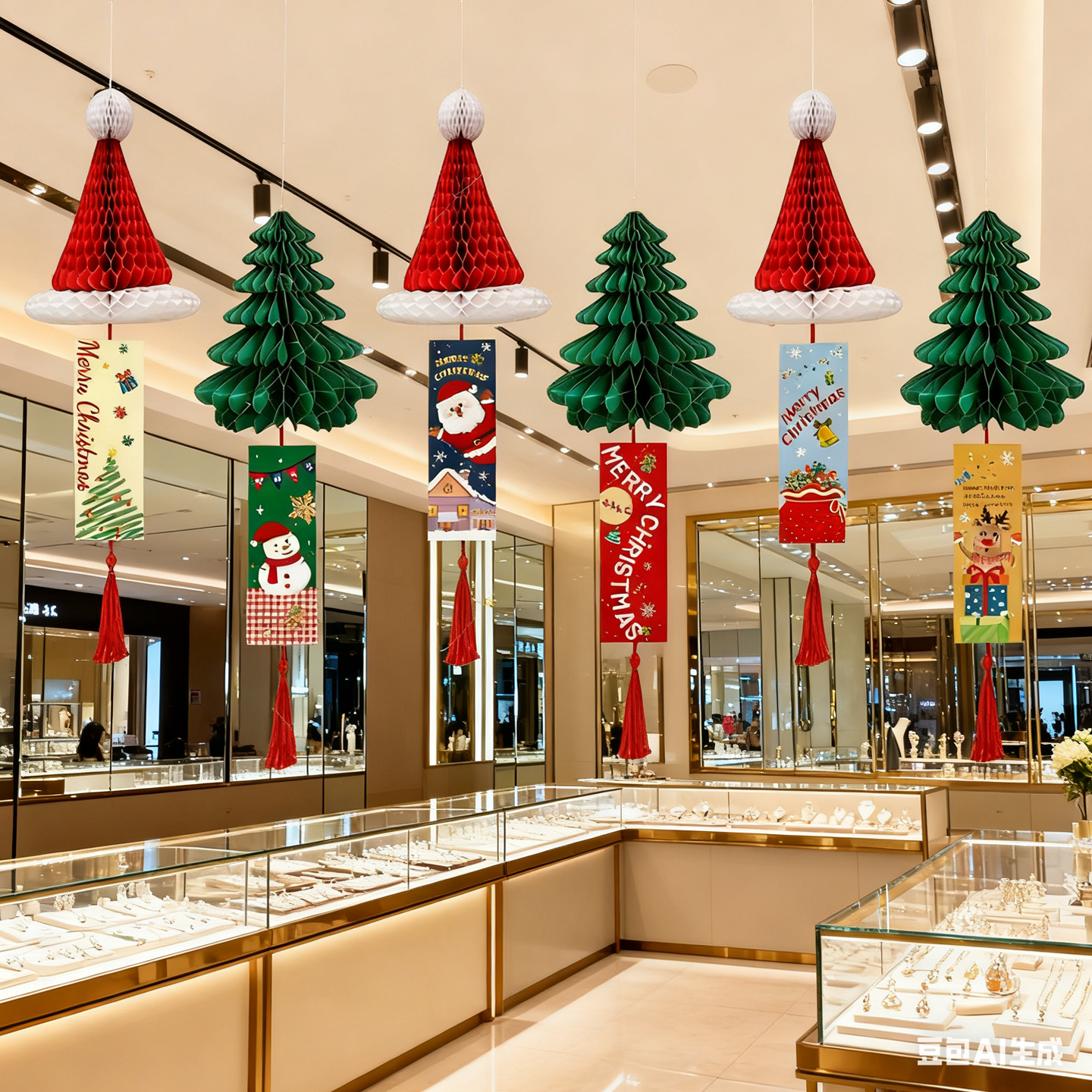 圣诞节氛围装饰帽子树创意吊饰