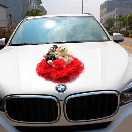 小熊结婚车装饰婚车娃娃婚庆公仔婚纱熊情侣熊花车头婚房礼物