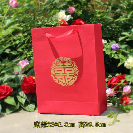 串串喜 婚礼礼品袋 结婚卡通回礼盒 可装烟回礼袋 手提袋5类可选