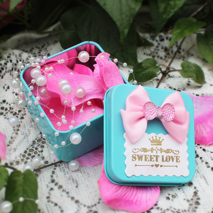 婚庆用品 马口铁喜糖盒子 喜糖铁盒 糖果盒结婚婚礼方形糖盒