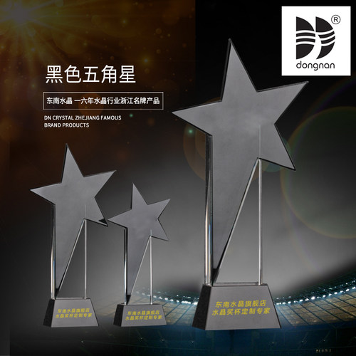 东南水晶五角星奖杯定制企业团队