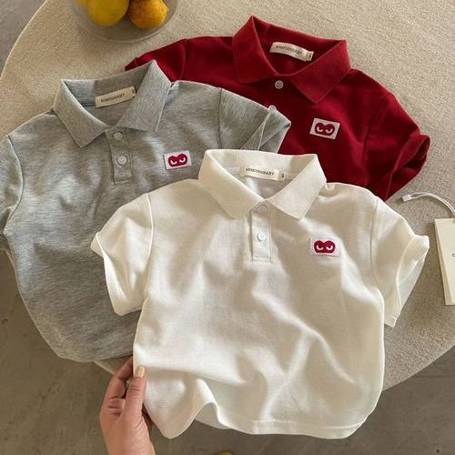 纯棉夏季新款卡通洋气男女儿童宝宝可爱翻领短袖T恤polo衫上衣潮