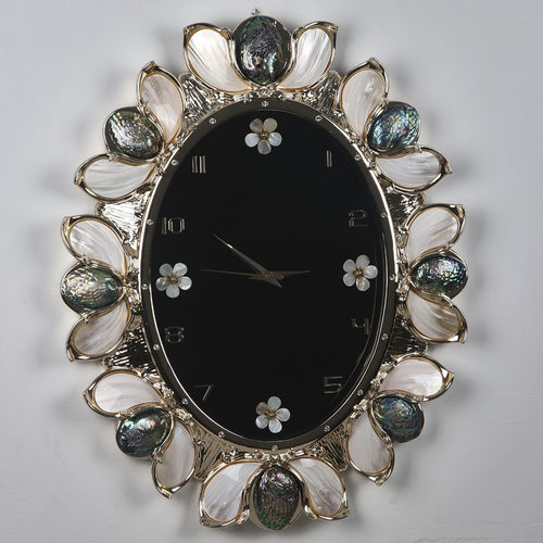 树脂欧式客厅酒店贝壳装饰挂钟