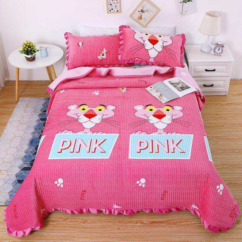 水晶绒床盖三件套床单件榻榻米四季加厚保暖加大四季通用毛毯绒毯,床上用品,床盖,淘宝优惠券,粉丝福利购,淘宝优惠卷